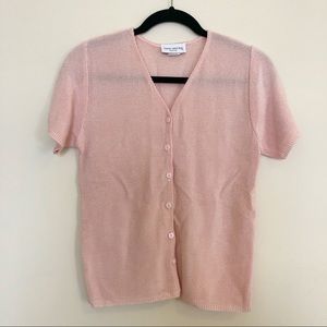 Vintage Sarah Arizona Pink Knit Button Cardigan Top